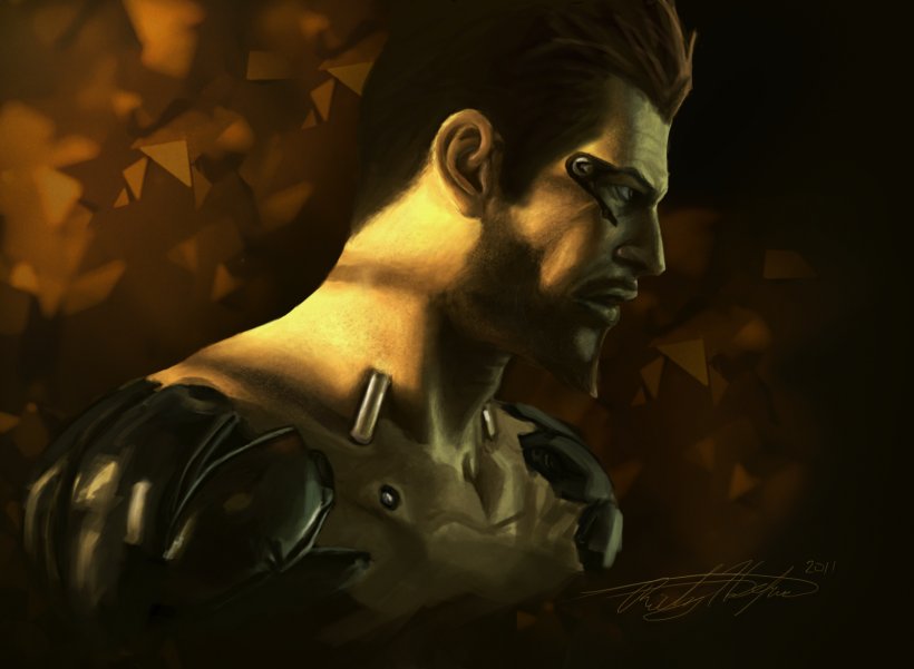 Deus Ex: Human Revolution Fan Art Rick Hefner DeviantArt, PNG, 1600x1173px, Watercolor, Cartoon, Flower, Frame, Heart Download Free