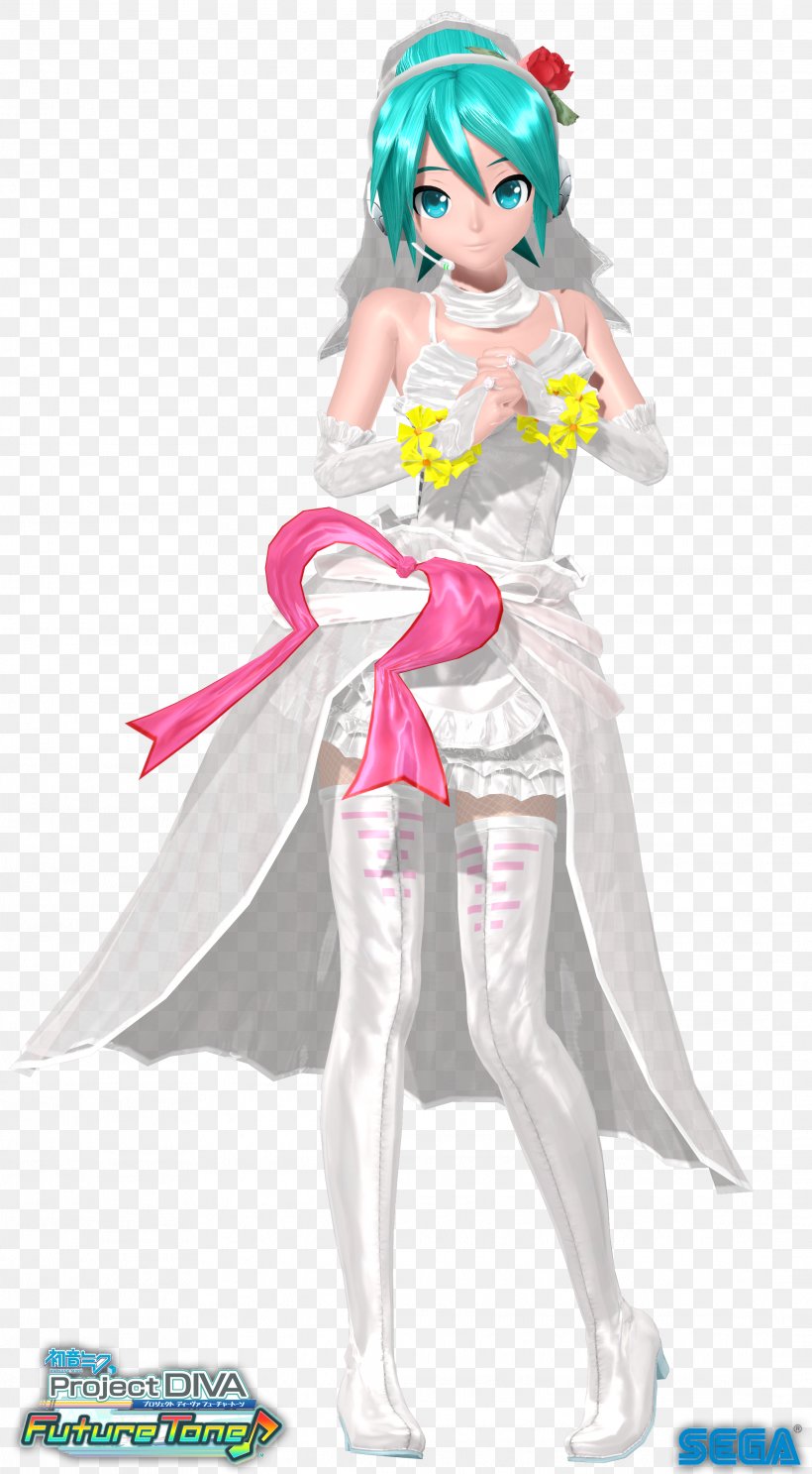 Hatsune Miku Wedding Dress MikuMikuDance Vocaloid, PNG, 2178x3950px, Watercolor, Cartoon, Flower, Frame, Heart Download Free