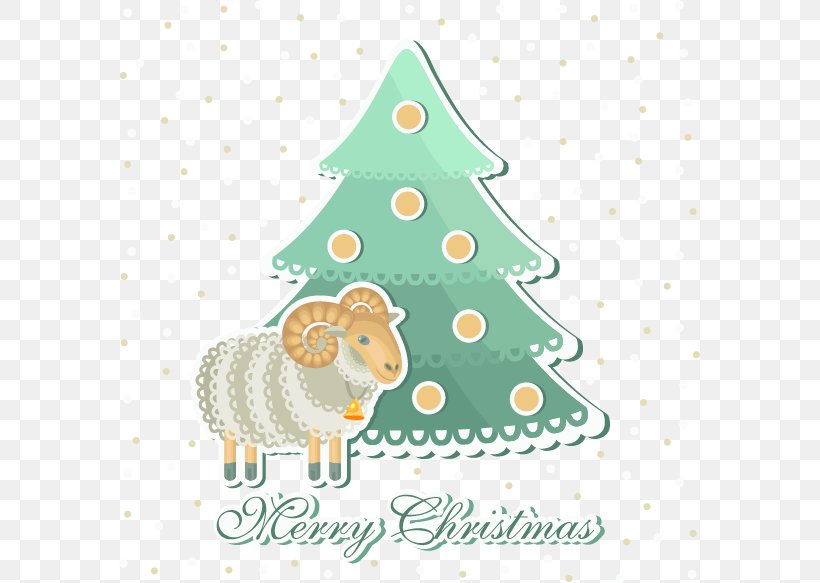 Sheep Christmas Tree, PNG, 581x583px, Sheep, Art, Carnivoran, Christmas, Christmas Card Download Free