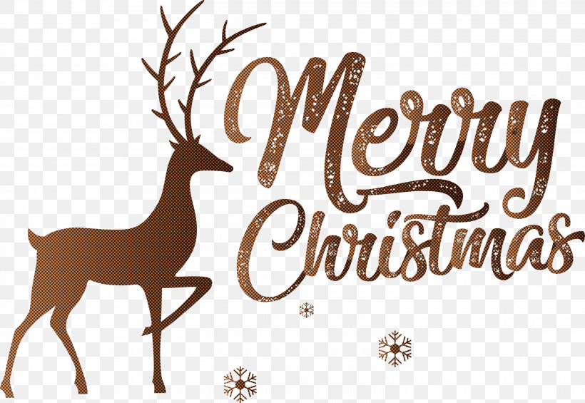 Merry Christmas, PNG, 3000x2068px, Merry Christmas, Antler, Biology, Deer, Logo Download Free