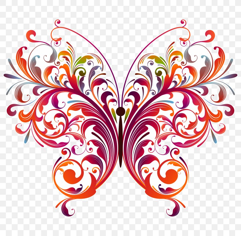 Vector Graphics Clip Art Design Illustration, PNG, 800x800px, Royaltyfree, Art, Butterfly, Drawing, Floral Design Download Free