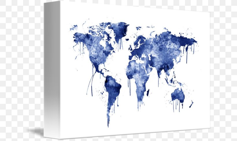 World Map Watercolor Painting Art, PNG, 650x489px, World Map, Art, Artist, Blue, Canvas Download Free