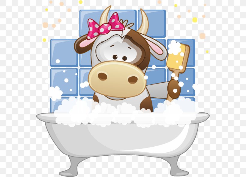 Cattle Bathtub Cartoon, PNG, 580x589px, Cattle, Bathing, Bathroom, Bathtub, Cartoon Download Free
