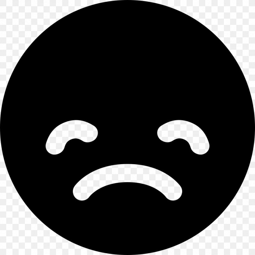 Sadness Emoticon Clip Art, PNG, 980x980px, Sadness, Black, Black And White, Emoticon, Face Download Free