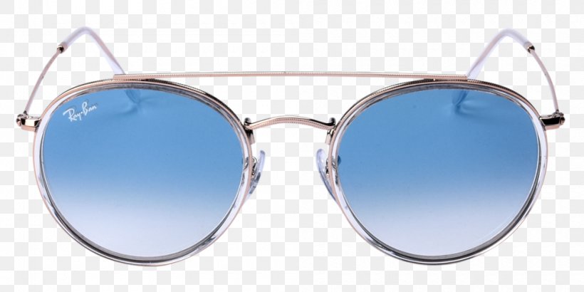 Goggles Sunglasses Ray-Ban Round Double Bridge, PNG, 1000x500px, Goggles, Azure, Blue, Brand, Burberry Download Free