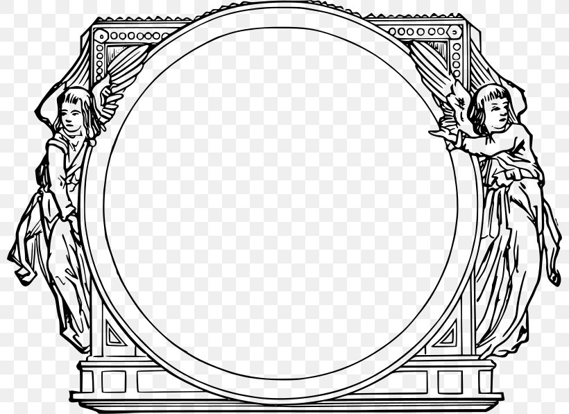 Picture Frames Drawing Ornament Clip Art, PNG, 800x597px, Picture Frames, Area, Artwork, Black And White, Body Jewelry Download Free