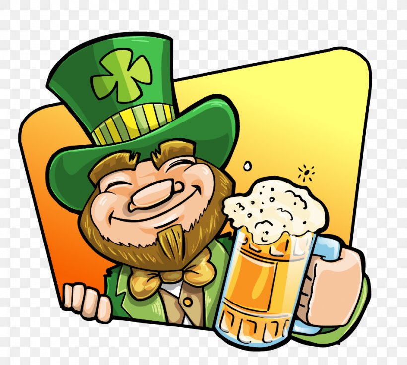 Beer Leprechaun Drink Saint Patricks Day Clip Art, PNG, 949x852px, Beer, Alcoholic Drink, Beer Bottle, Beer Glassware, Cartoon Download Free