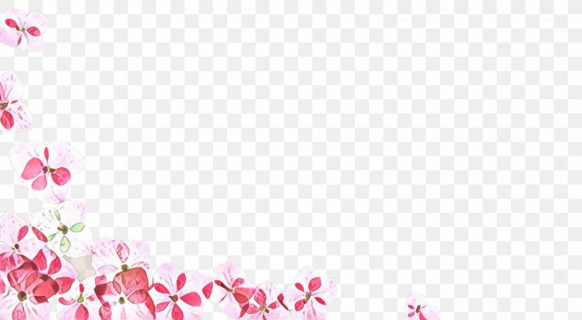 Pink Flower Cartoon, PNG, 3000x1652px, Cartoon, Beautym, Blossom, Branching, Computer Download Free