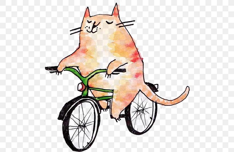 Cat Bicycle Illustration Cycling Mountain Bike, PNG, 511x534px, Cat, Art, Bicycle, Bicycle Baskets, Bicycle Bell Download Free