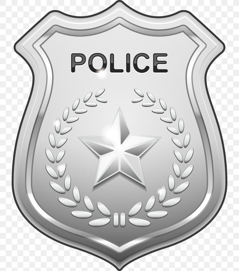 Police Officer Badge Clip Art, PNG, 740x931px, Police, Badge, Black And White, Brand, Cartoon Download Free