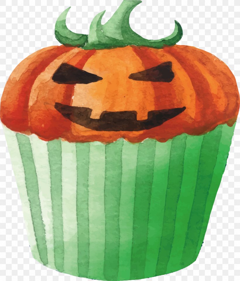 Spooktacular Halloween Cupcake Watercolor Painting, PNG, 938x1096px, Cupcake, Advertising, Art, Cake, Calabaza Download Free