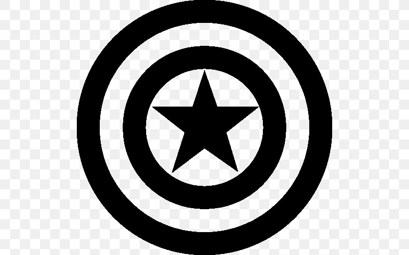 Captain America's Shield Bucky Barnes S.H.I.E.L.D. Superhero, PNG, 512x512px, Captain America, Area, Avengers, Black And White, Bucky Barnes Download Free