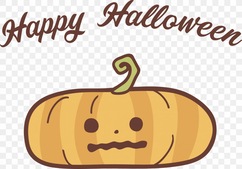 Happy Halloween, PNG, 3000x2105px, Happy Halloween, Calabaza, Cartoon, Fruit, Geometry Download Free