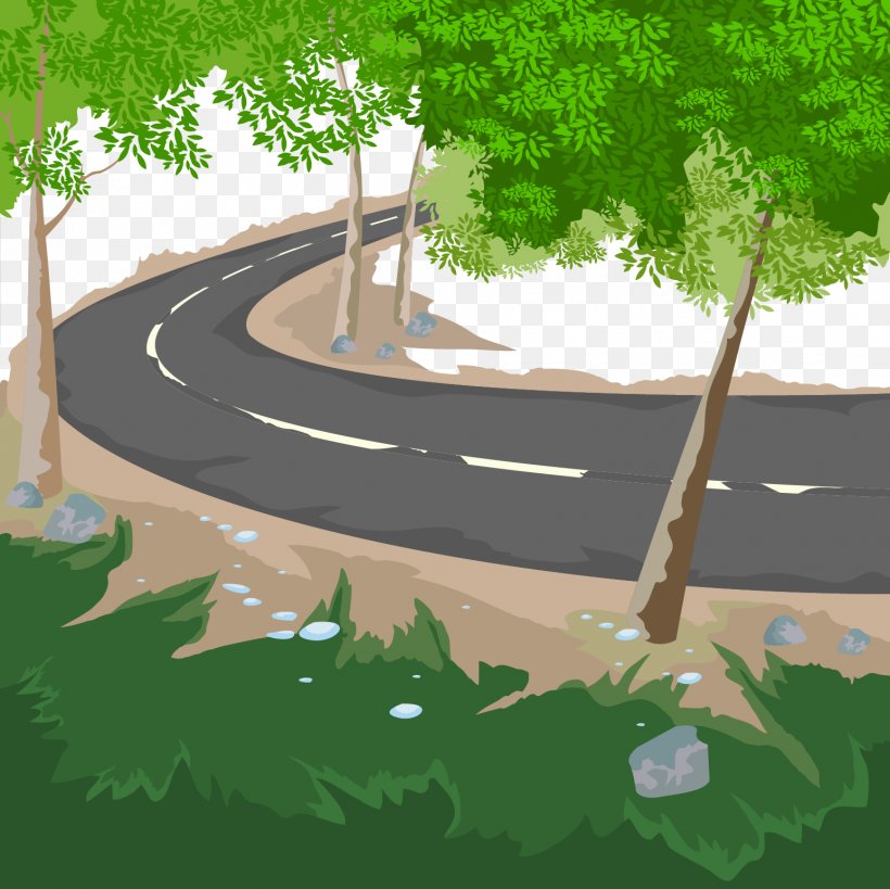 Landscape Road Illustration, PNG, 1546x1546px, Landscape, Area, Biome, Grass, Green Download Free