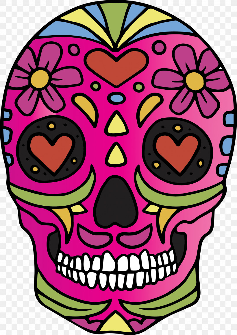 Skull Mexico Cinco De Mayo, PNG, 2124x3000px, Skull, Cinco De Mayo, Flower, Headgear, Line Download Free