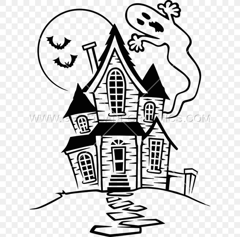 Haunted House Cartoon, PNG, 618x811px, Drawing, Architecture, Blackandwhite, Cartoon, Coloring Book Download Free