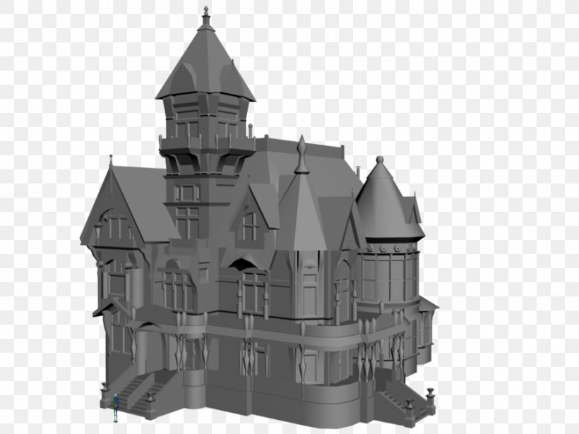 Carson Mansion 3D Modeling 3D Computer Graphics Low Poly, PNG, 900x675px, Watercolor, Cartoon, Flower, Frame, Heart Download Free