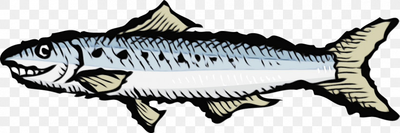 Line Art Black And White Mackerel (m) Fish Sardine, PNG, 1141x382px,  Download Free