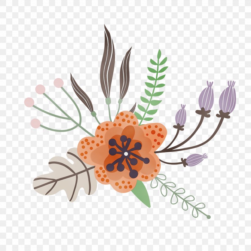 Watercolor Flower Background, PNG, 3000x3000px, Watercolor, Bouquet, Branch, Cut Flowers, Floral Design Download Free