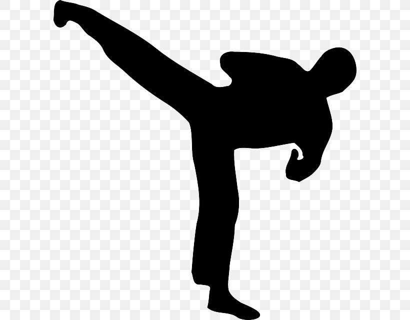 Kickboxing Silhouette Clip Art, PNG, 606x640px, Kickboxing, Arm, Black And White, Boxing, Combat Download Free