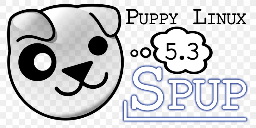 Puppy Linux Linux Distribution Tux Live CD, PNG, 2000x1000px, Puppy Linux, Alt Linux, Arch Linux, Area, Black And White Download Free