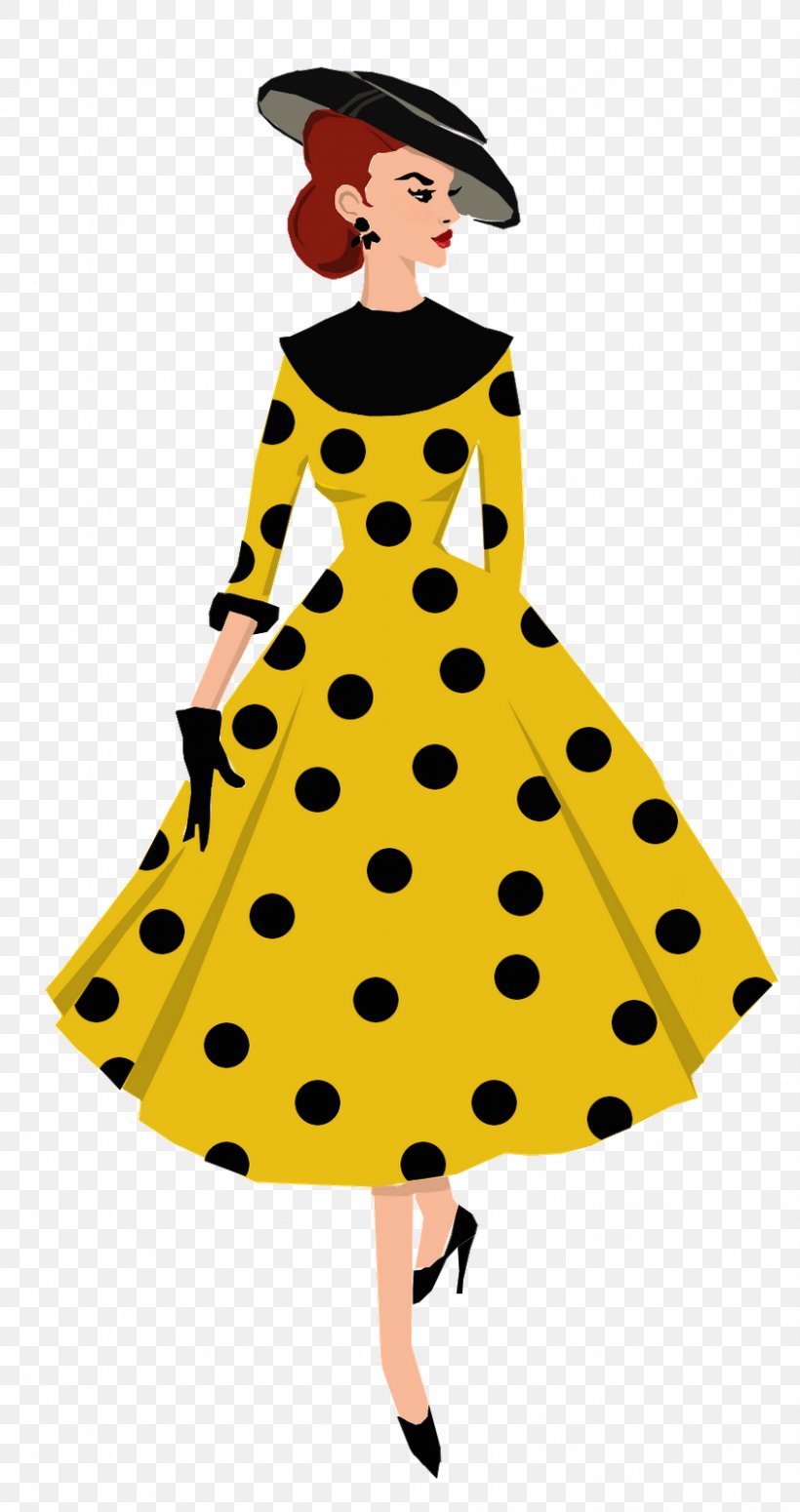 Polka Dot 1950s Fashion Illustration Drawing, PNG, 846x1600px, Polka Dot, Christian Dior, Christian Dior Se, Clothing, Costume Download Free