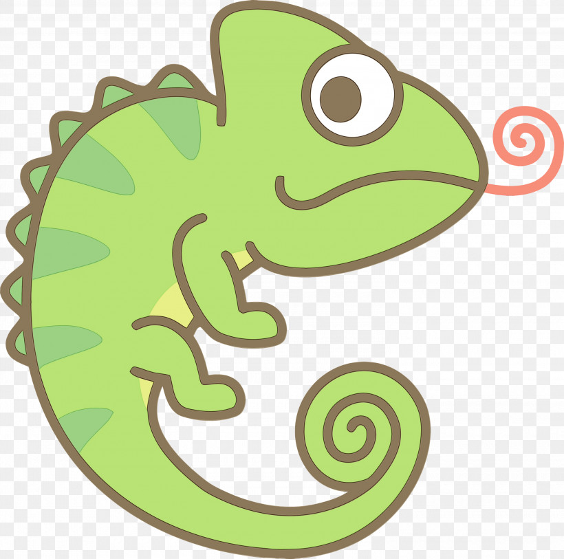 Green Lizard Chameleon Cartoon Reptile, PNG, 3000x2976px, Chameleon, Cartoon, Cartoon Chameleon, Cute Chameleon, Gecko Download Free