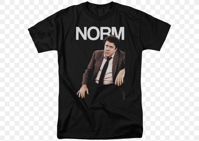 Norm Peterson Cliff Clavin T-shirt Sitcom Television, PNG, 600x583px, Tshirt, Black, Brand, Cheers, Clothing Download Free