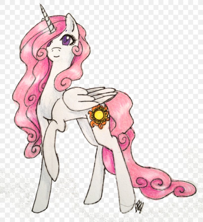 Pony Princess Celestia King Sombra Horse Illustration, PNG, 854x936px, Watercolor, Cartoon, Flower, Frame, Heart Download Free