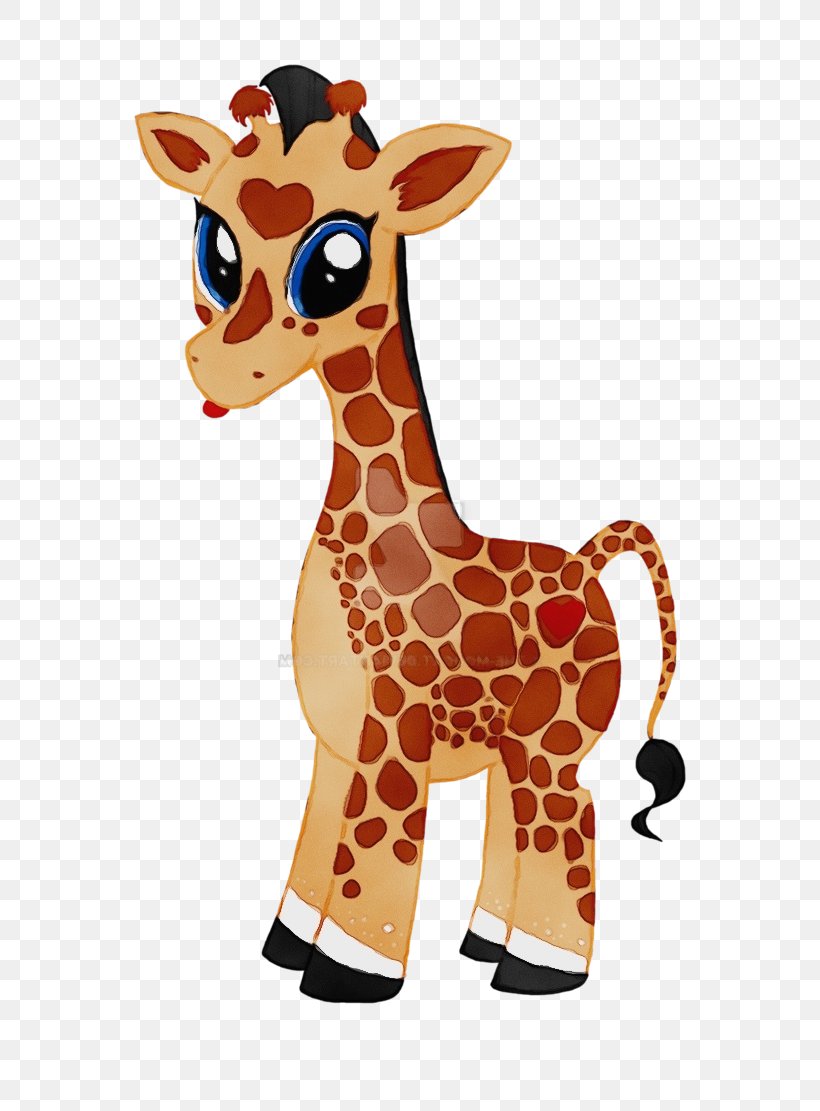 Watercolor Animal, PNG, 719x1111px, Watercolor, Animal, Animal Figure, Fawn, Giraffe Download Free