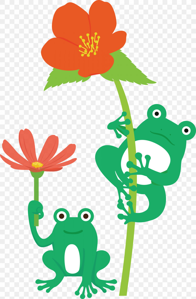 Flower Tree Frog Frogs Cartoon Green, PNG, 1968x3000px, Frog, Animal Figurine, Cartoon, Flower, Frogs Download Free