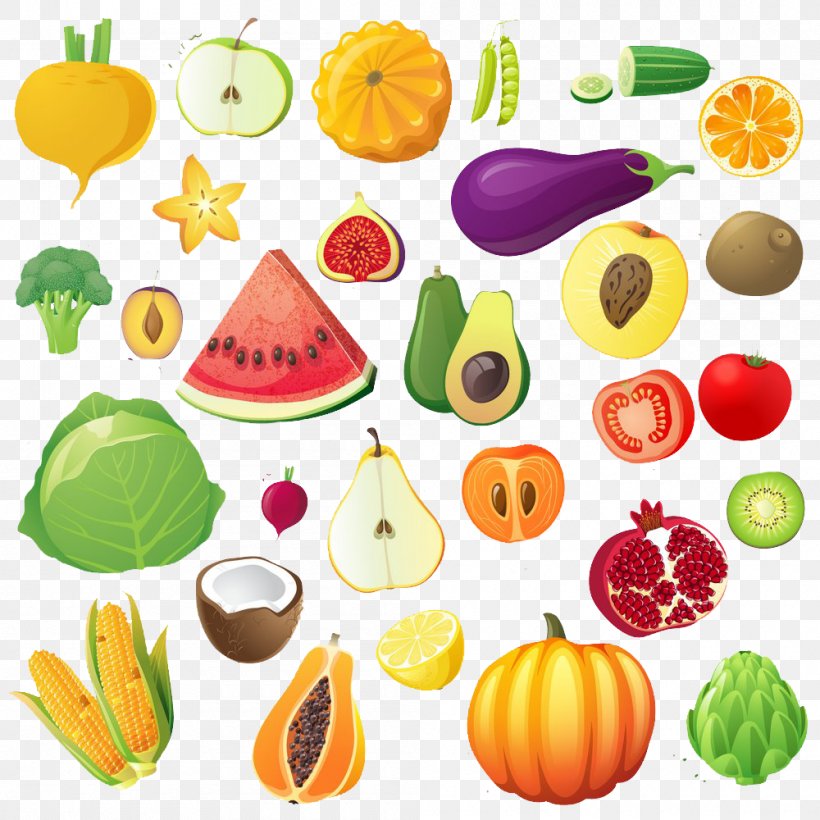 Fruit Vegetable Drawing Illustration, PNG, 1000x1000px, Fruit, Banana, Berry, Cuisine, Diet Food Download Free