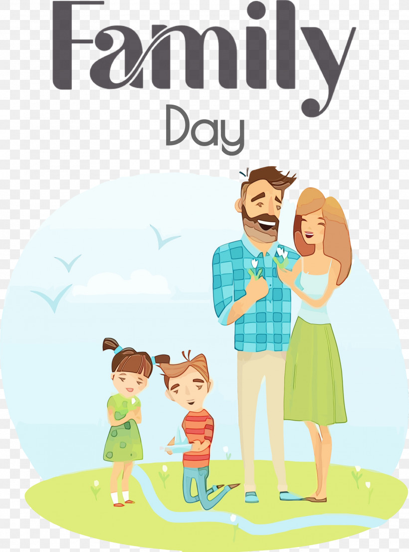 Royalty-free Cartoon Text Happiness, PNG, 2221x3000px, Family Day, Cartoon, Family, Happiness, Happy Family Download Free