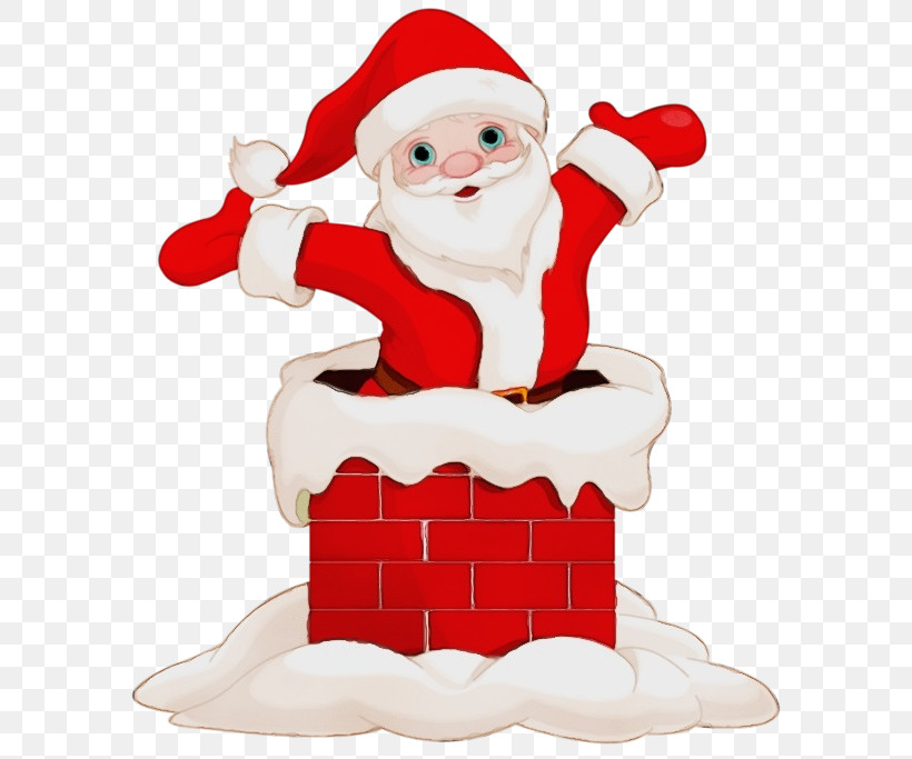 Santa Claus, PNG, 600x683px, Watercolor, Cartoon, Chimney, Christmas, Christmas Eve Download Free