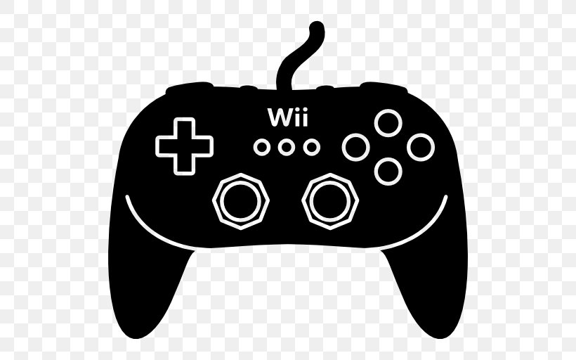 Wii Remote Wii U Xbox 360 Classic Controller, PNG, 512x512px, Wii, All Xbox Accessory, Black, Black And White, Classic Controller Download Free