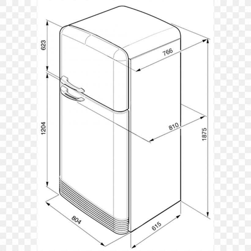 Refrigerator Auto-defrost Freezers Smeg FAB50R Fridge Freezer Frost Free, PNG, 1000x1000px, Refrigerator, Area, Autodefrost, Beko, Black And White Download Free