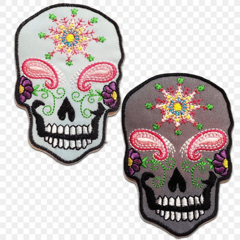 Skull Embroidered Patch Totenkopf White, PNG, 1100x1100px, Skull, Black, Blue, Bone, Brown Download Free