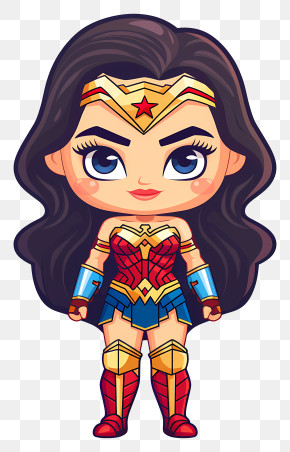 Wonder Woman - Wonder Woman Chibi Cartoon PNG