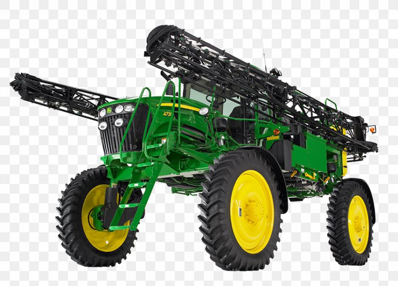 John Deere Tractor Irrigation Sprinkler Agriculture Sprayer, PNG, 877x633px, John Deere, Agricultural Machinery, Agriculture, Automotive Tire, Combine Harvester Download Free