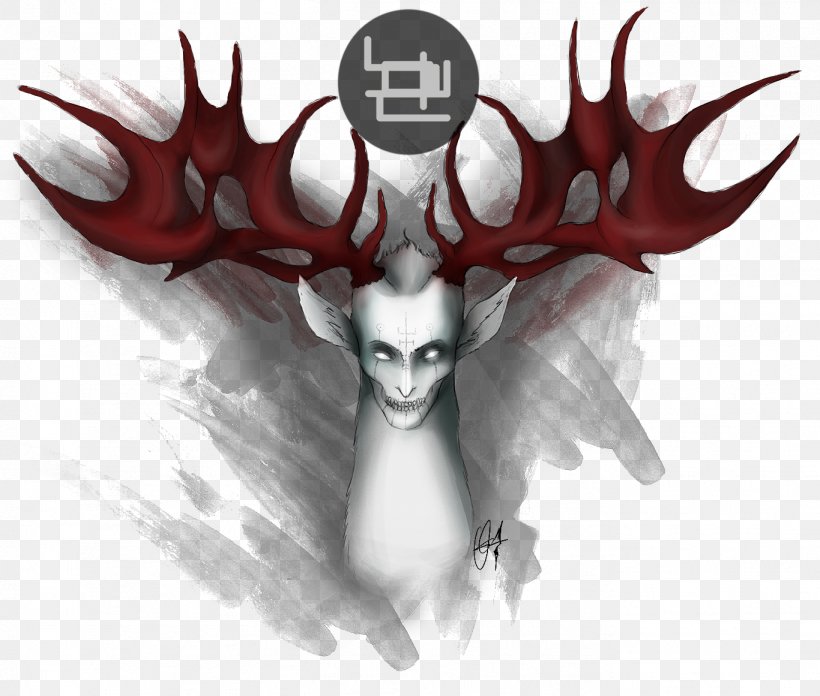 Deer Demon Illustration Graphics Antler, PNG, 1366x1161px, Deer, Antler, Black And White, Computer, Demon Download Free