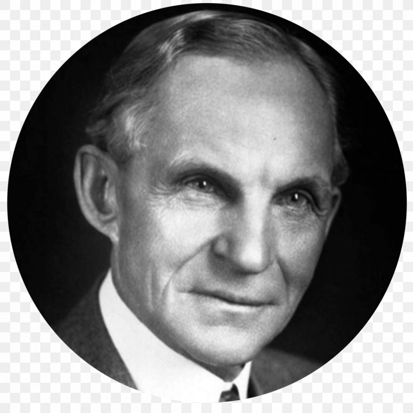 Henry Ford Ford Motor Company Car Ford Quadricycle Entrepreneur, PNG, 1200x1200px, Henry Ford, Assembly Line, Automotive Industry, Black And White, Business Magnate Download Free