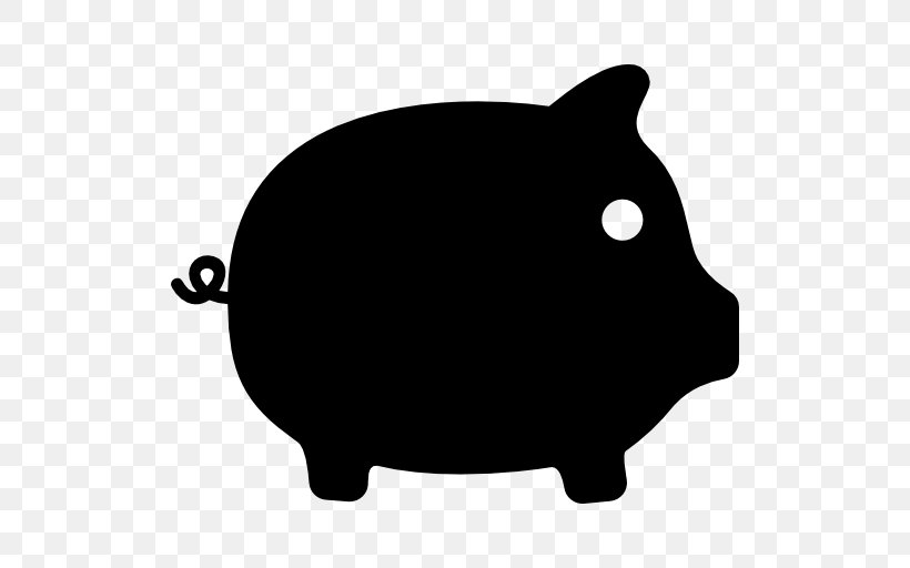 Piggy Bank Domestic Pig, PNG, 512x512px, Piggy Bank, Animal, Bank, Black, Black And White Download Free