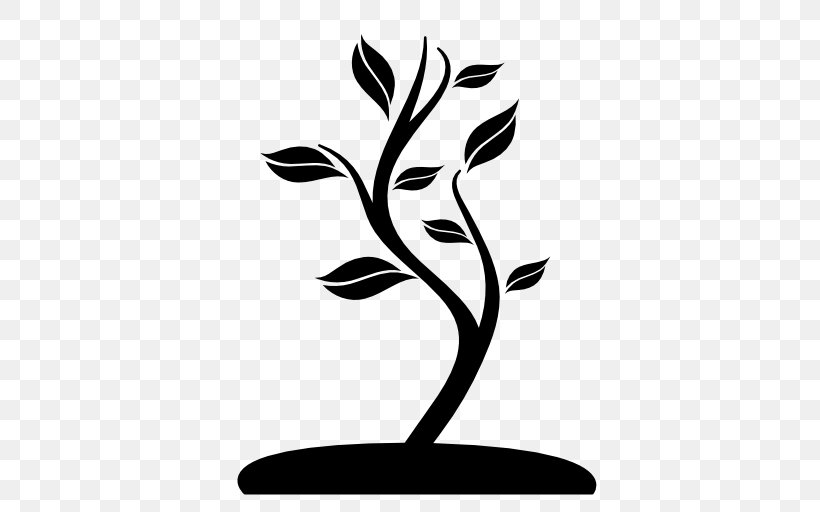 Grows, PNG, 512x512px, Symbol, Artwork, Black And White, Branch, Flora Download Free