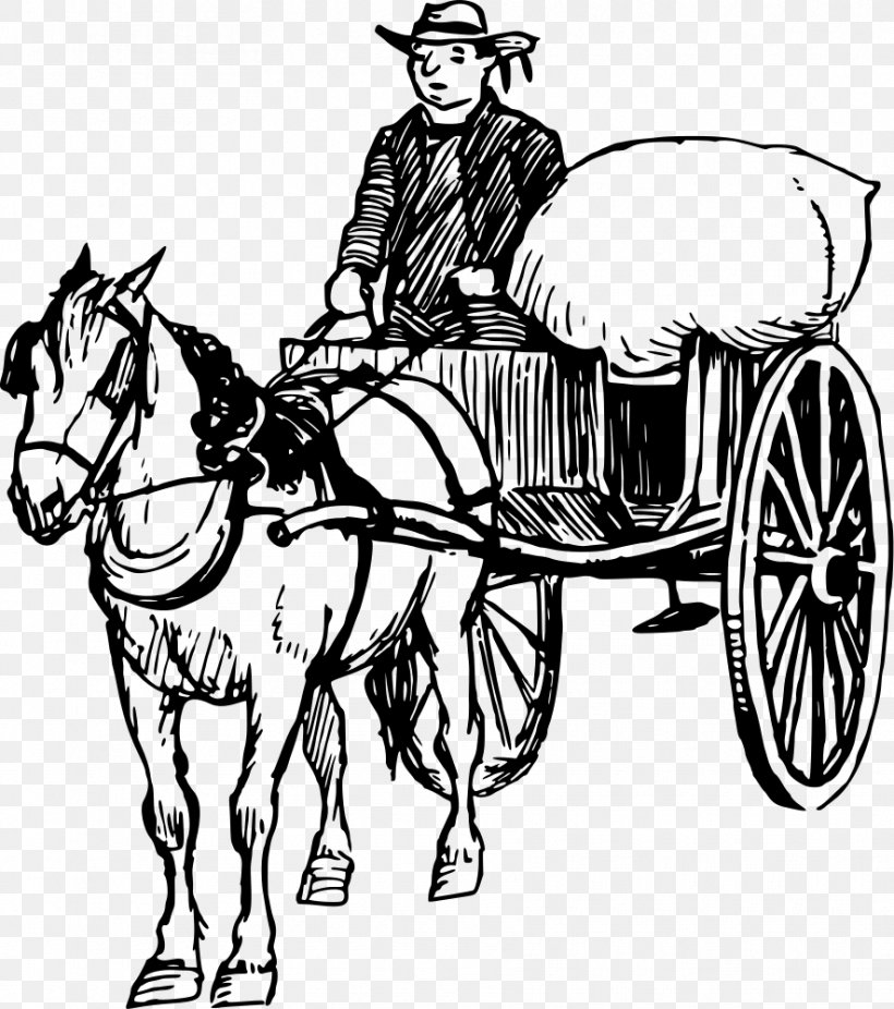 Horse Drawing Cart Clip Art, PNG, 885x1000px, Horse, Black And White,  Bridle, Carriage, Cart Download Free