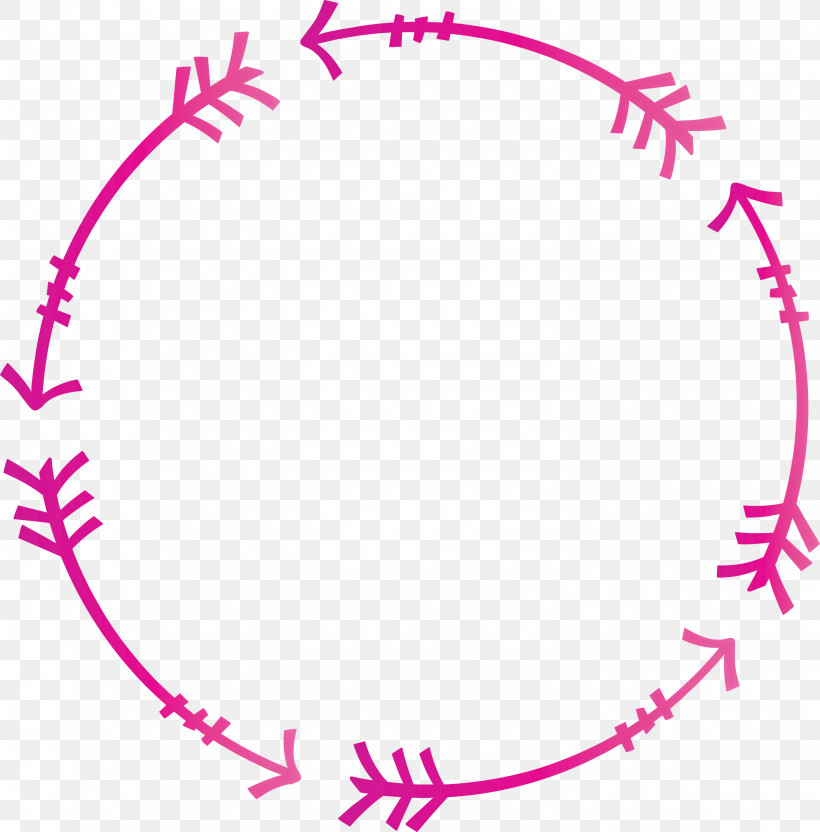 Boho Arrow Frame, PNG, 2954x3000px, Boho Arrow Frame, Circle, Line, Magenta, Pink Download Free