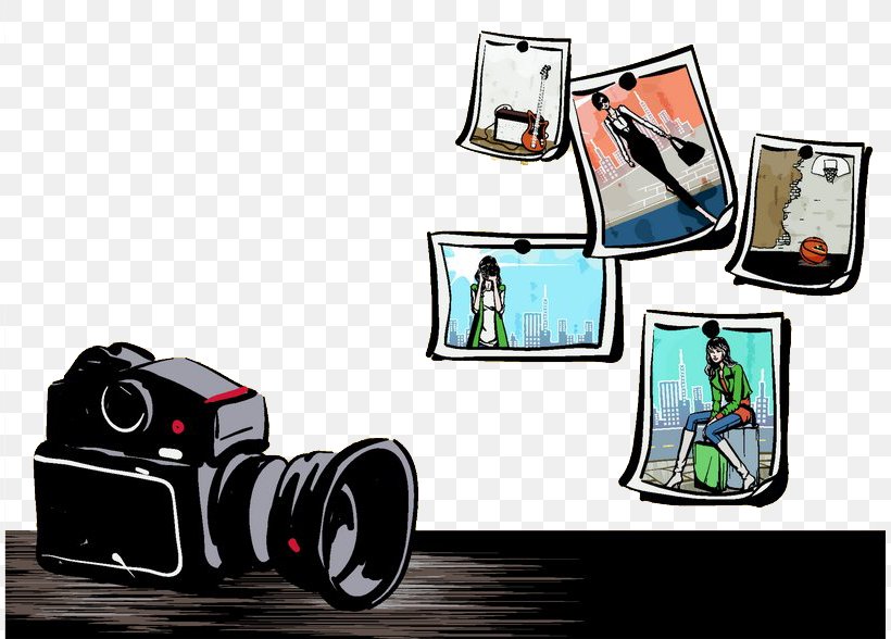 Photographic Film Single-lens Reflex Camera Cartoon, PNG, 811x588px, Cartoon, Art, Automotive Design, Brand, Camera Download Free
