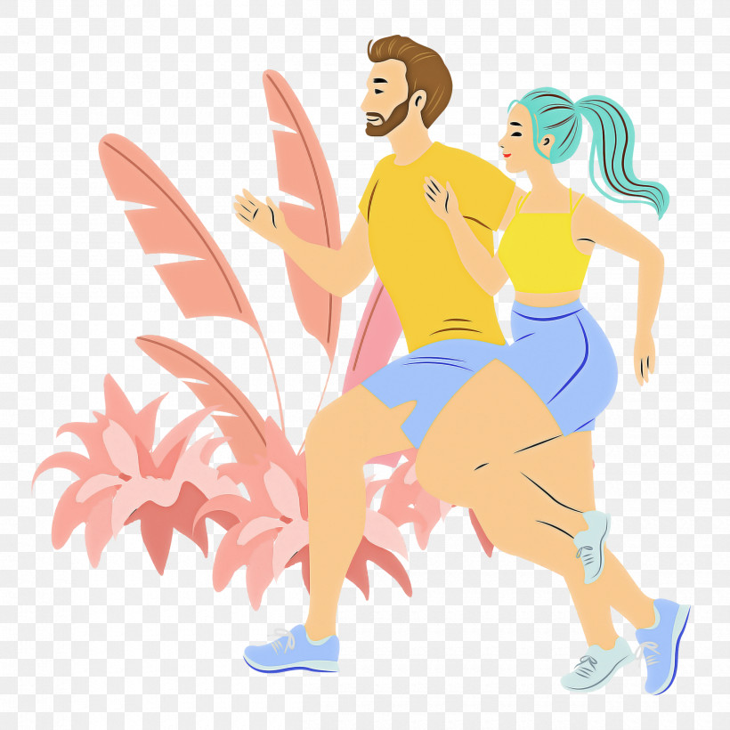 Jogging Running, PNG, 2500x2500px, Jogging, Angel, Cartoon, Friendship, Happiness Download Free