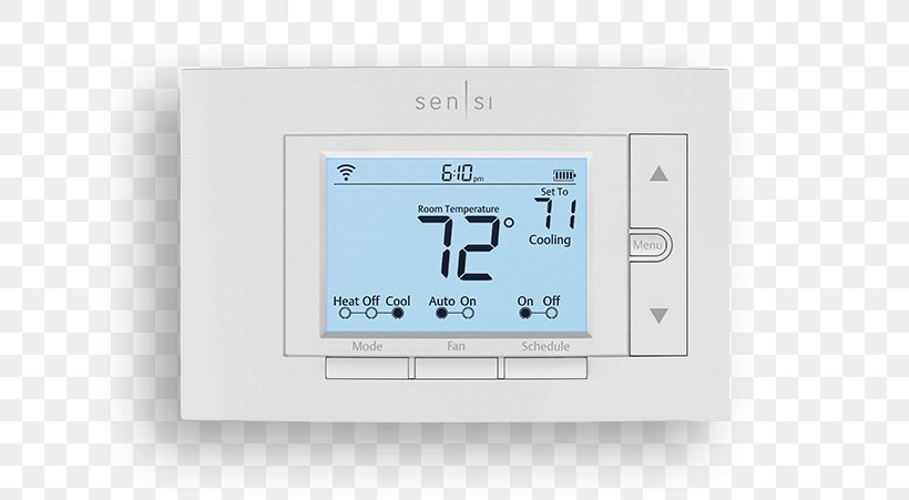 Emerson Sensi ST55 Programmable Thermostat Smart Thermostat, PNG, 645x451px, Emerson Sensi St55, Ecobee, Electronics, Emerson Sensi, Emerson Sensi Touch St75 Download Free