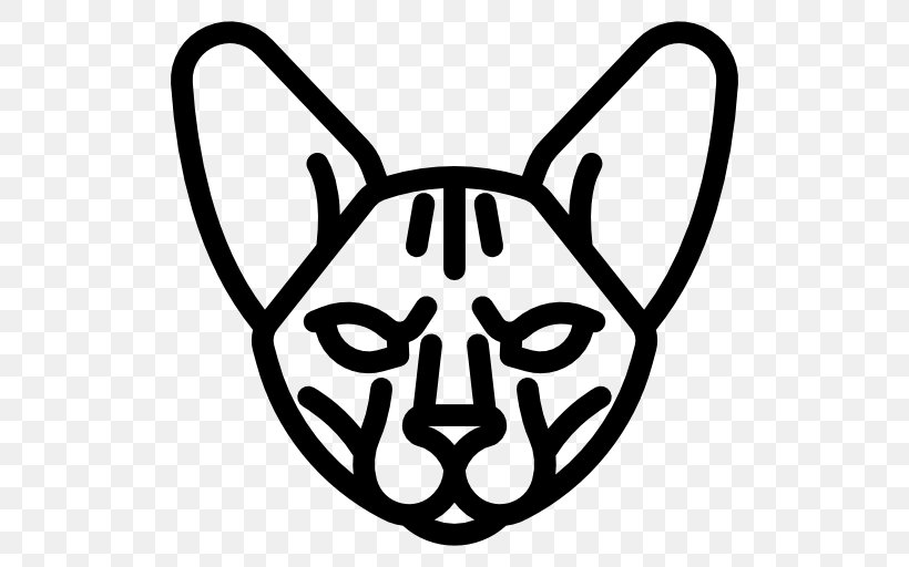 Sphynx Cat Bengal Cat Clip Art, PNG, 512x512px, Sphynx Cat, Animal, Bengal Cat, Black And White, Breed Download Free