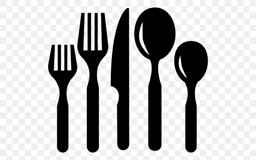 Spoon, PNG, 512x512px, Cutlery, Black And White, Fork, Kitchen, Kitchen Utensil Download Free